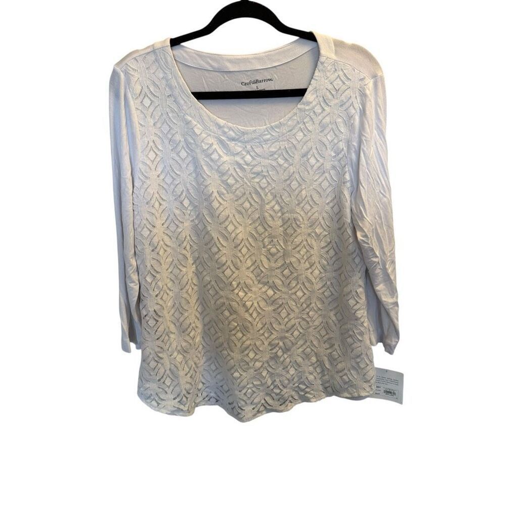 Croft & Barrow 3/4 sleeve lace shirt new with tags!